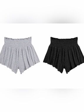 Katie J NYC Reagan Shorts Size Medium Black and Grey Butterfly Shorts